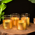 Drinking Glasses Gold Set Of 4 Water Glasses - Daamaira Home and Living Ltd
