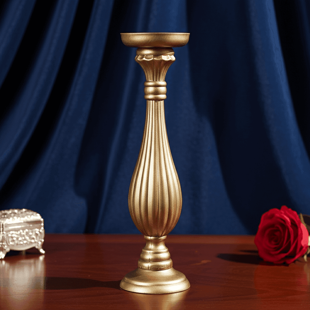 Sculptures & Figurines Golden Candle Holder - L - Daamaira Home and Living Ltd