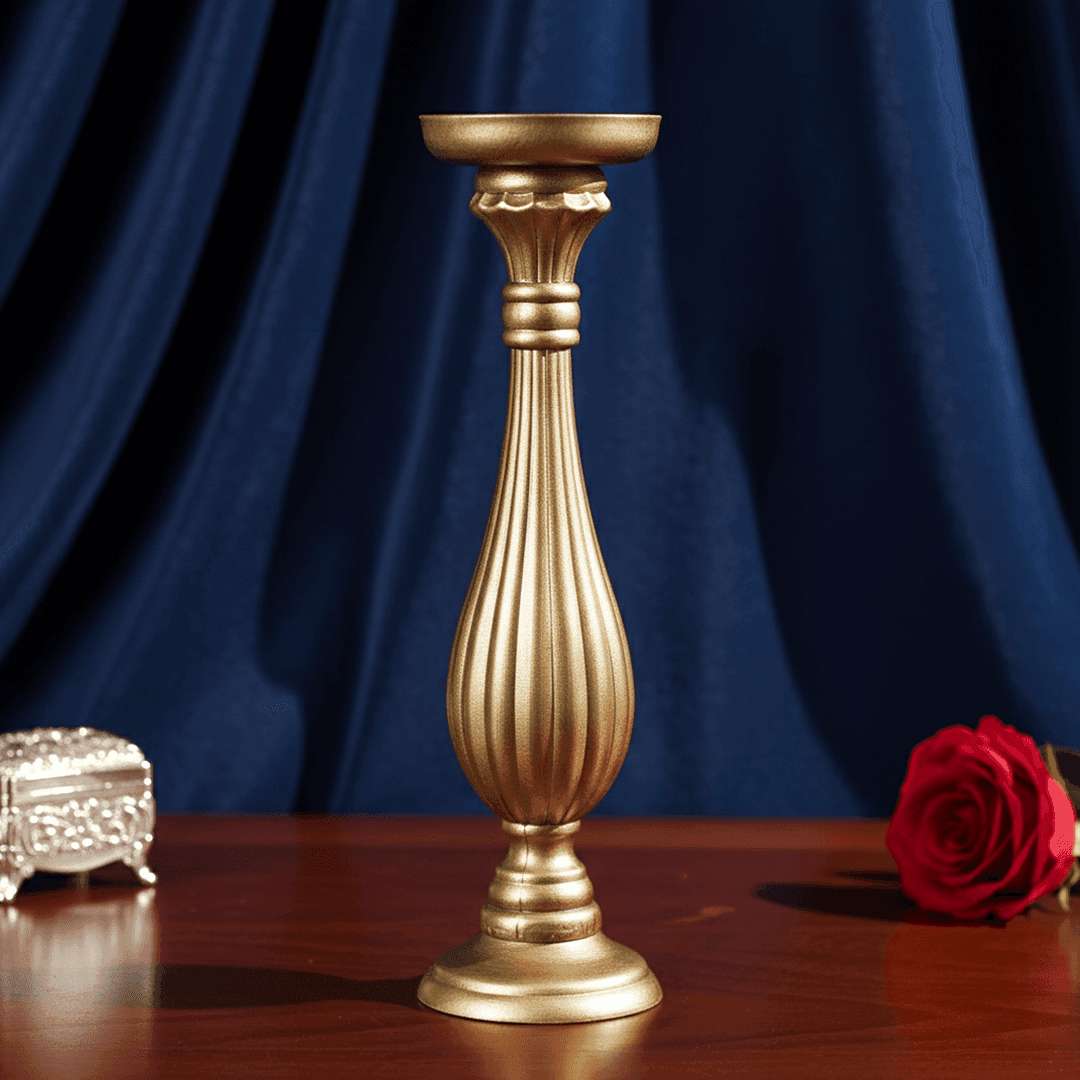 Sculptures & Figurines Golden Candle Holder - L - Daamaira Home and Living Ltd