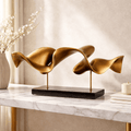 Decor Objects Golden Fluid Abstract Sculpture - Daamaira Home and Living Ltd