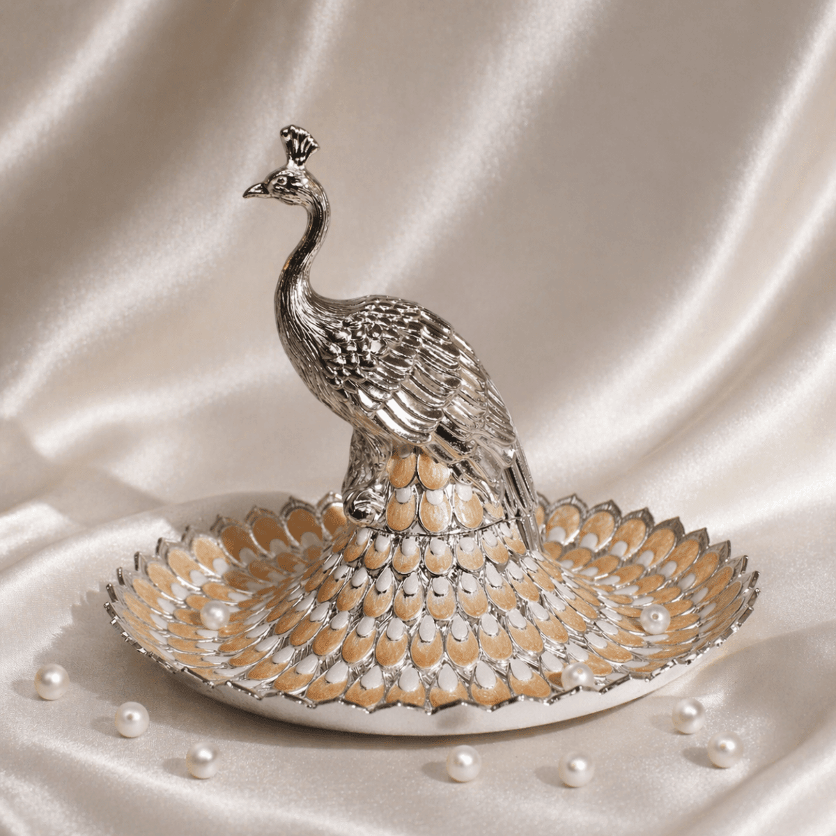 Heritage Peacock Decorative Tray Small - Daamaira Home and Living Ltd