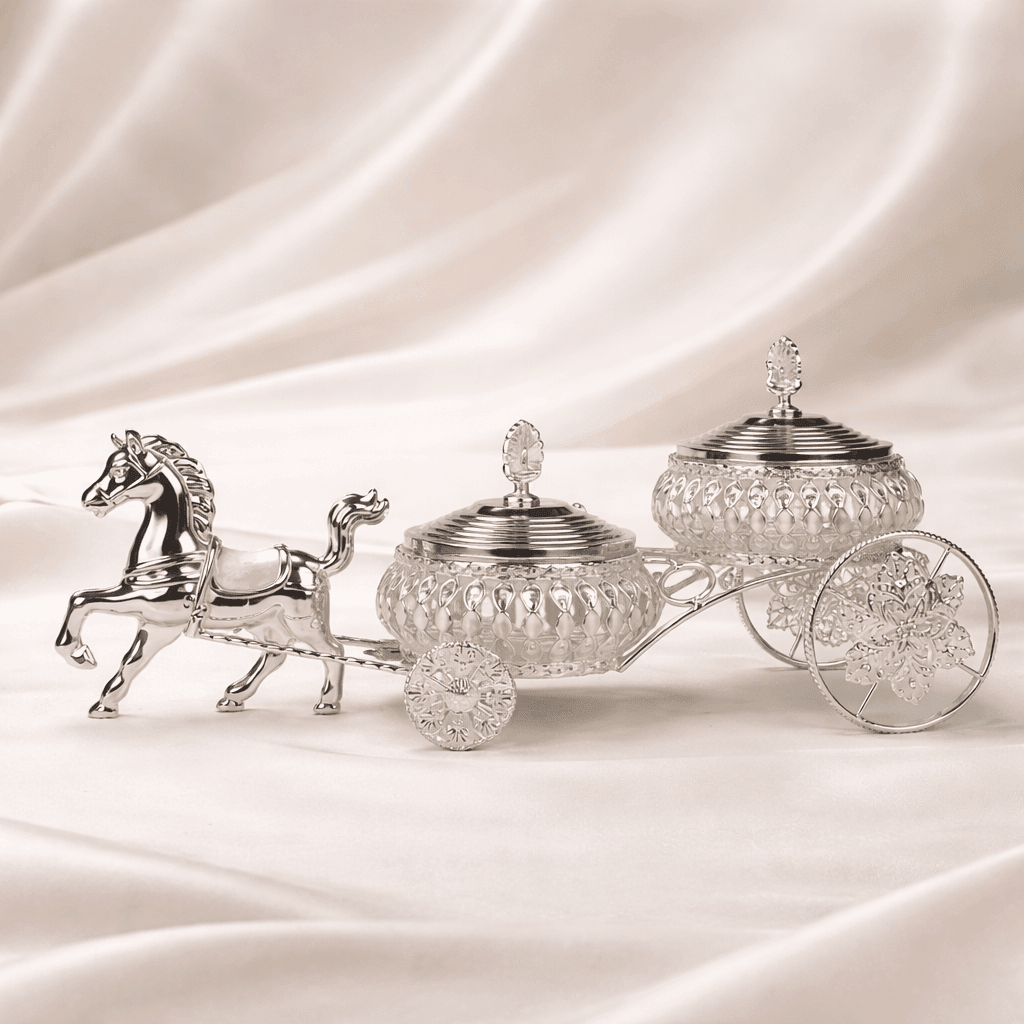 Horse Cart Double Bowl Serving Set - Daamaira Home and Living Ltd