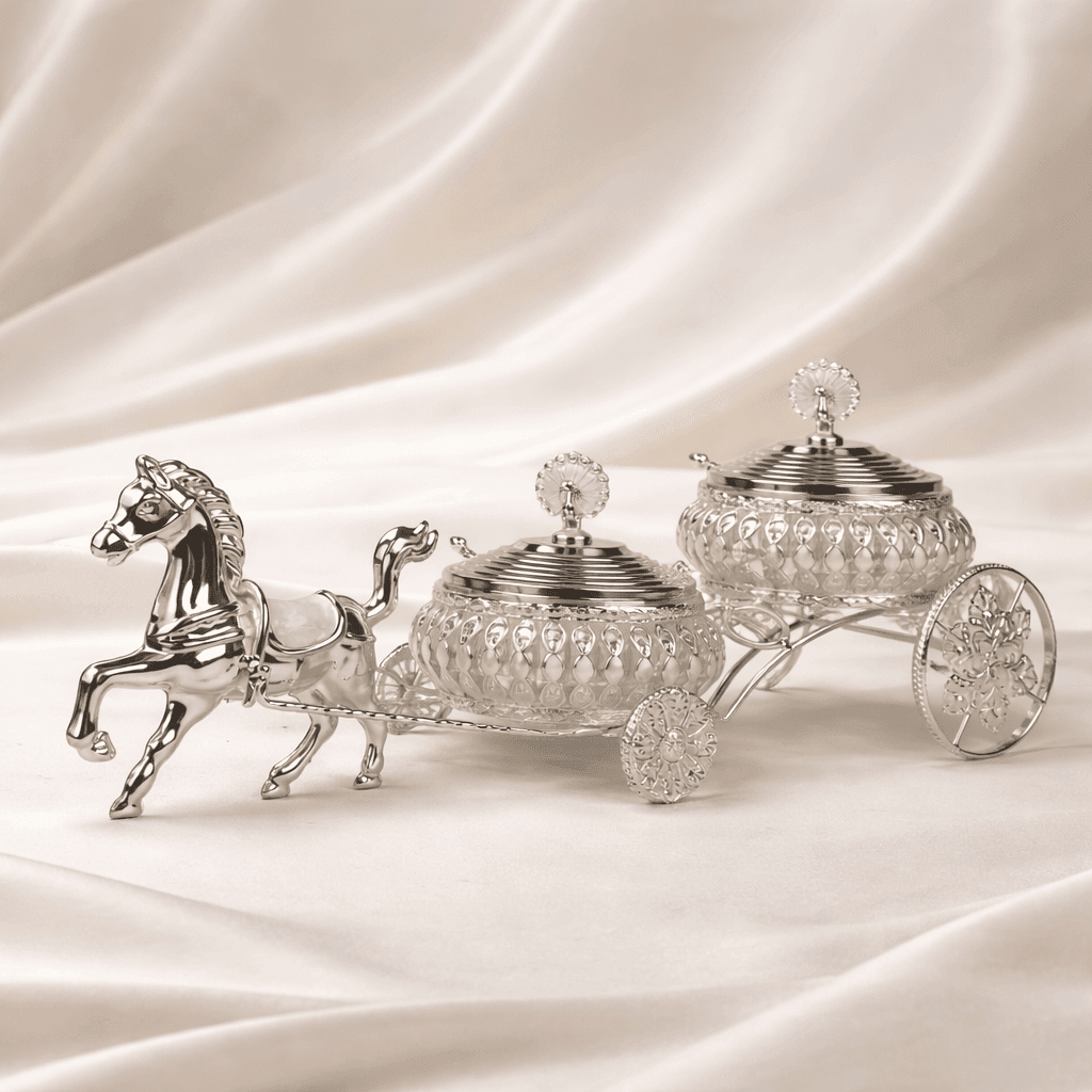 Horse Cart Double Bowl Serving Set - Daamaira Home and Living Ltd