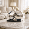 Sculptures & Figurines Intersecting Silver Decor Object - Daamaira Home and Living Ltd