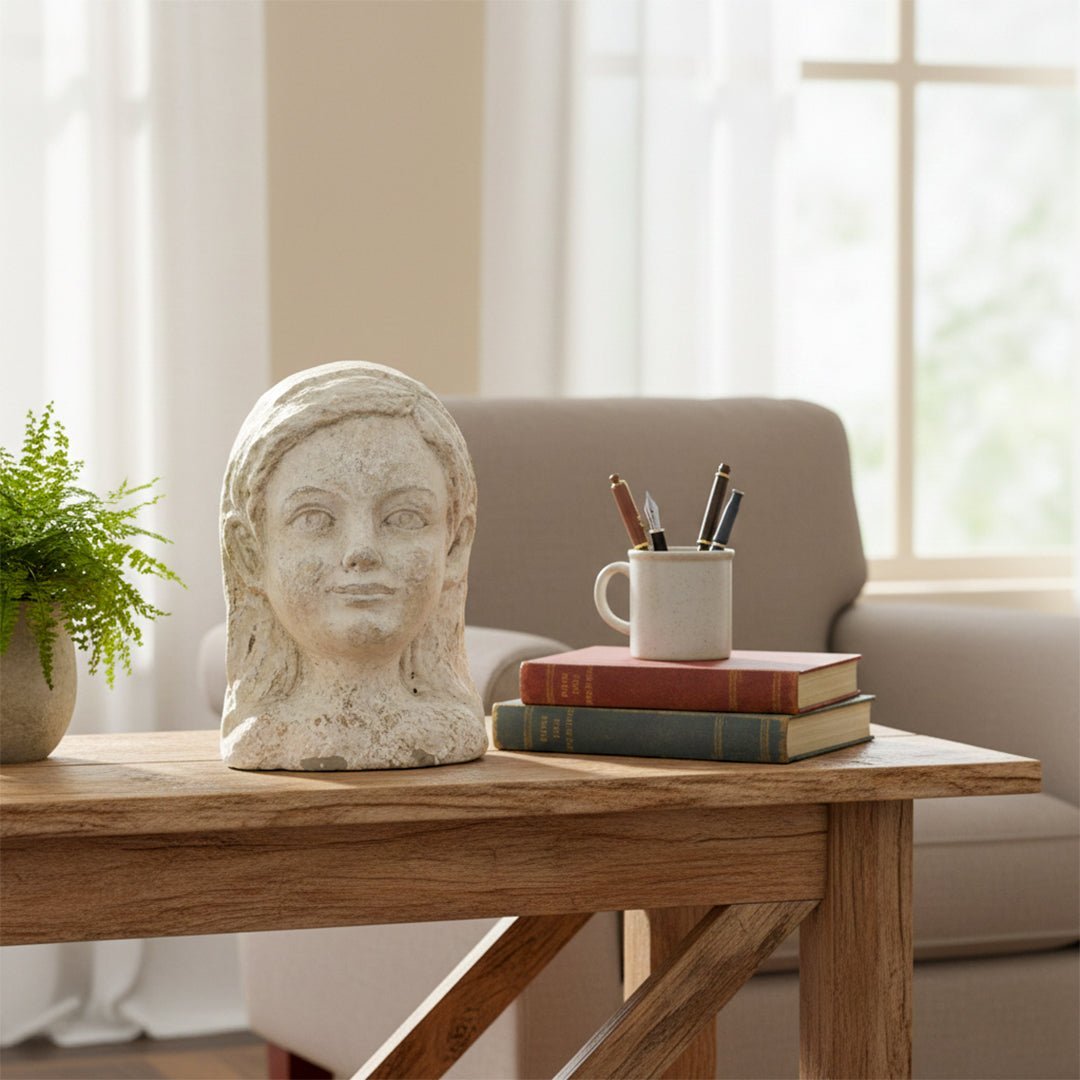 Sculptures & Figurines Japanese Head Statue - Daamaira Home and Living Ltd