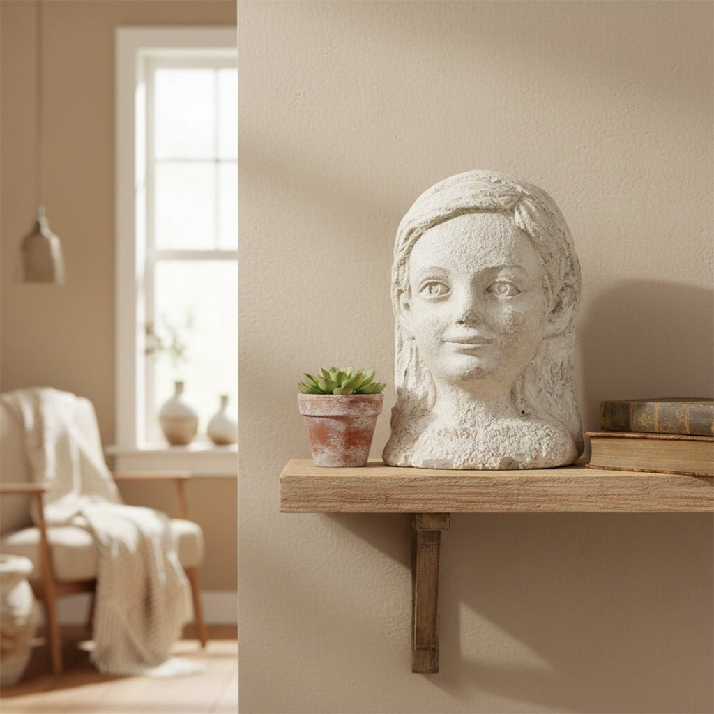 Sculptures & Figurines Japanese Head Statue - Daamaira Home and Living Ltd