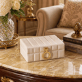 Storage Box Leather Storage Box - Beige - Daamaira Home and Living Ltd