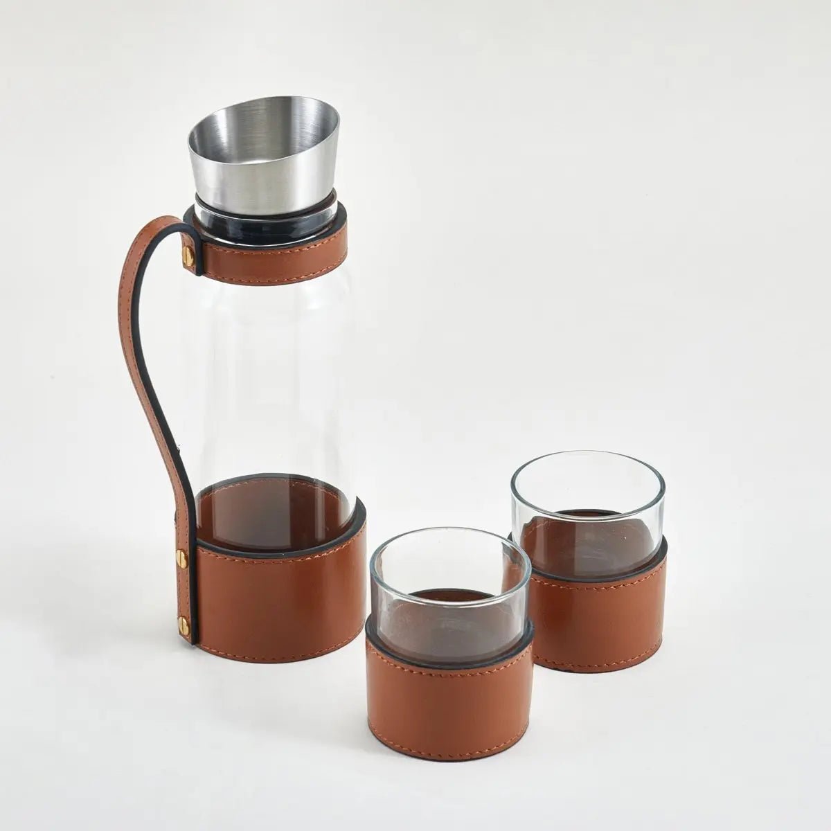 Water Jugs Leather Water Jug With Cups - Daamaira Home and Living Ltd