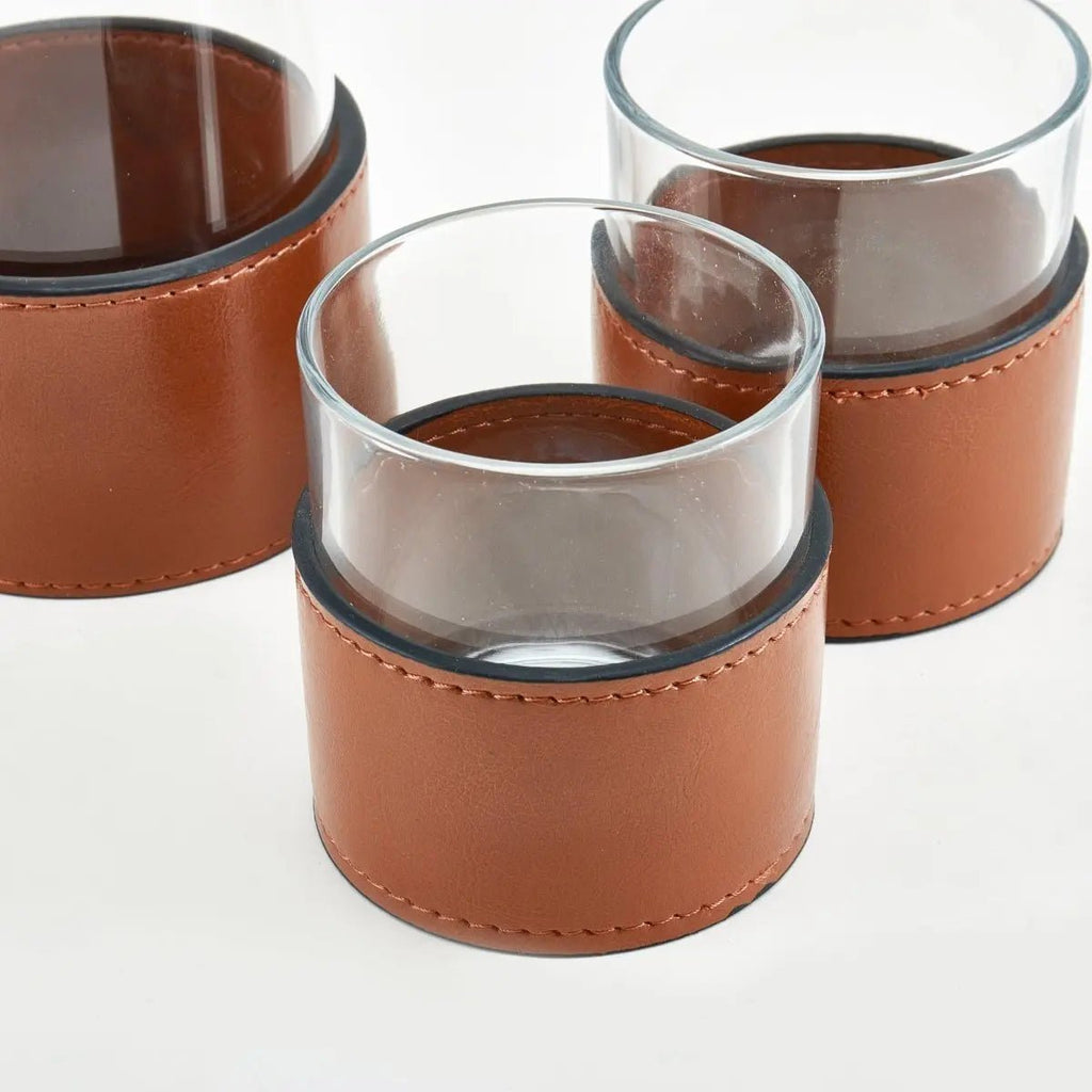 Water Jugs Leather Water Jug With Cups - Daamaira Home and Living Ltd