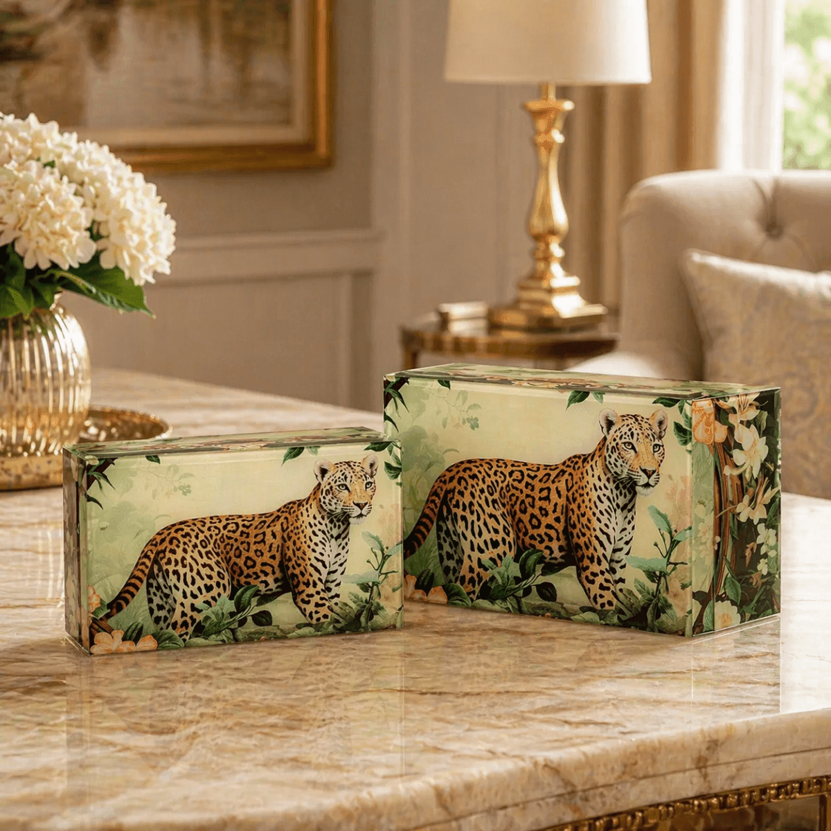 Storage Box Leopard Storage Organiser - Set Of 2 - Daamaira Home and Living Ltd
