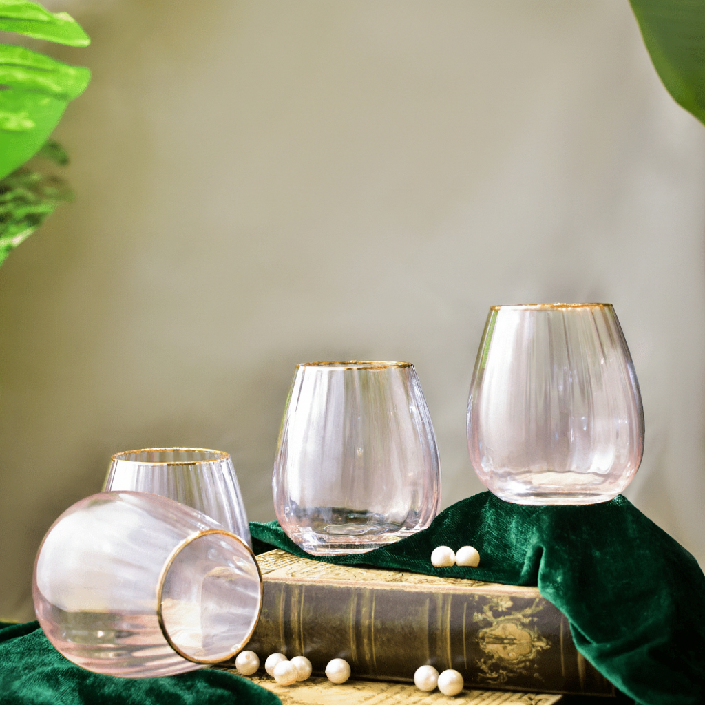 Drinking Glasses Lush Set Of 4 Water Glasses - Daamaira Home and Living Ltd