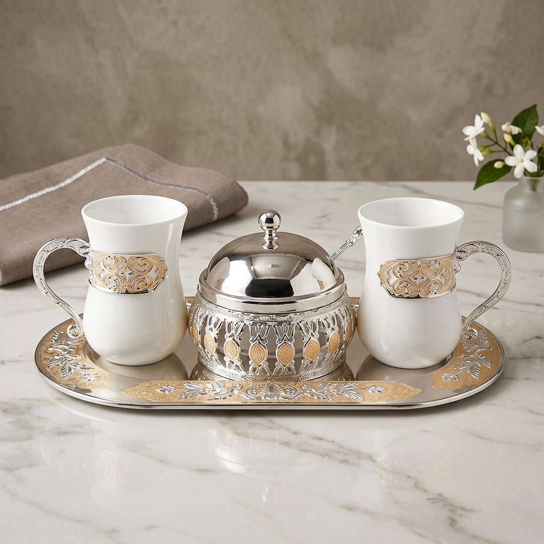 Luxe Tea Gift Set Peach Coral Peach - Daamaira Home and Living Ltd