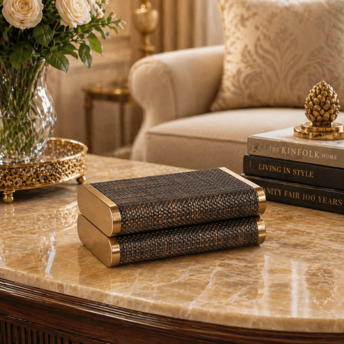 Storage Box Luxury Time Piece/Jewel Box - Brown - Daamaira Home and Living Ltd