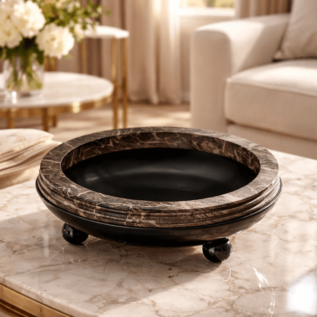 Vases Marble & Brass Elegance Flower Vase - Daamaira Home and Living Ltd