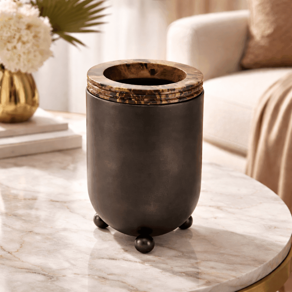 Vases Marble & Brass Tall Flower Vase - Daamaira Home and Living Ltd