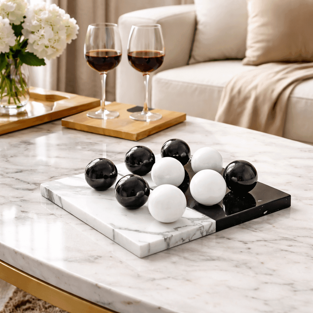 Decor Objects Marble Tic Tac Toe - Daamaira Home and Living Ltd