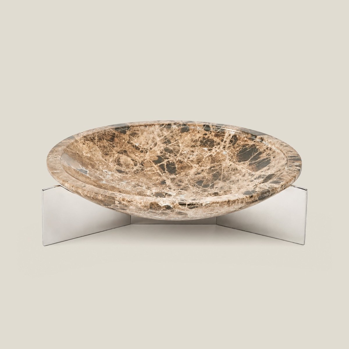Decorative Platters Marble Tray With Alloy Stand - Daamaira Home and Living Ltd