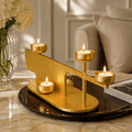 Candle Holders Moonlit Gold Candle Stand - Daamaira Home and Living Ltd