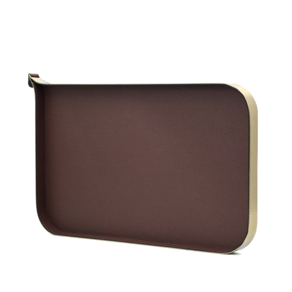 Organiser Tray Nordic Vanity Serving Tray - Brush Gold & Brown Large - Daamaira Home and Living Ltd
