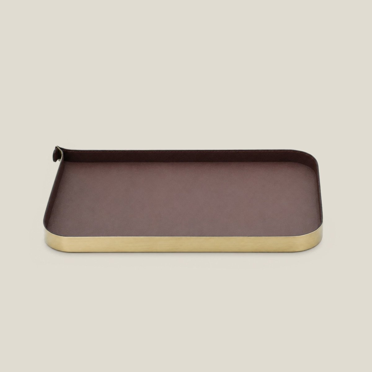 Organiser Tray Nordic Vanity/Serving Tray - Brush Gold And Brown Small - Daamaira Home and Living Ltd