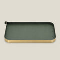 Organiser Tray Nordic Vanity/Serving Tray - Brush Gold And Olive Green Large - Daamaira Home and Living Ltd