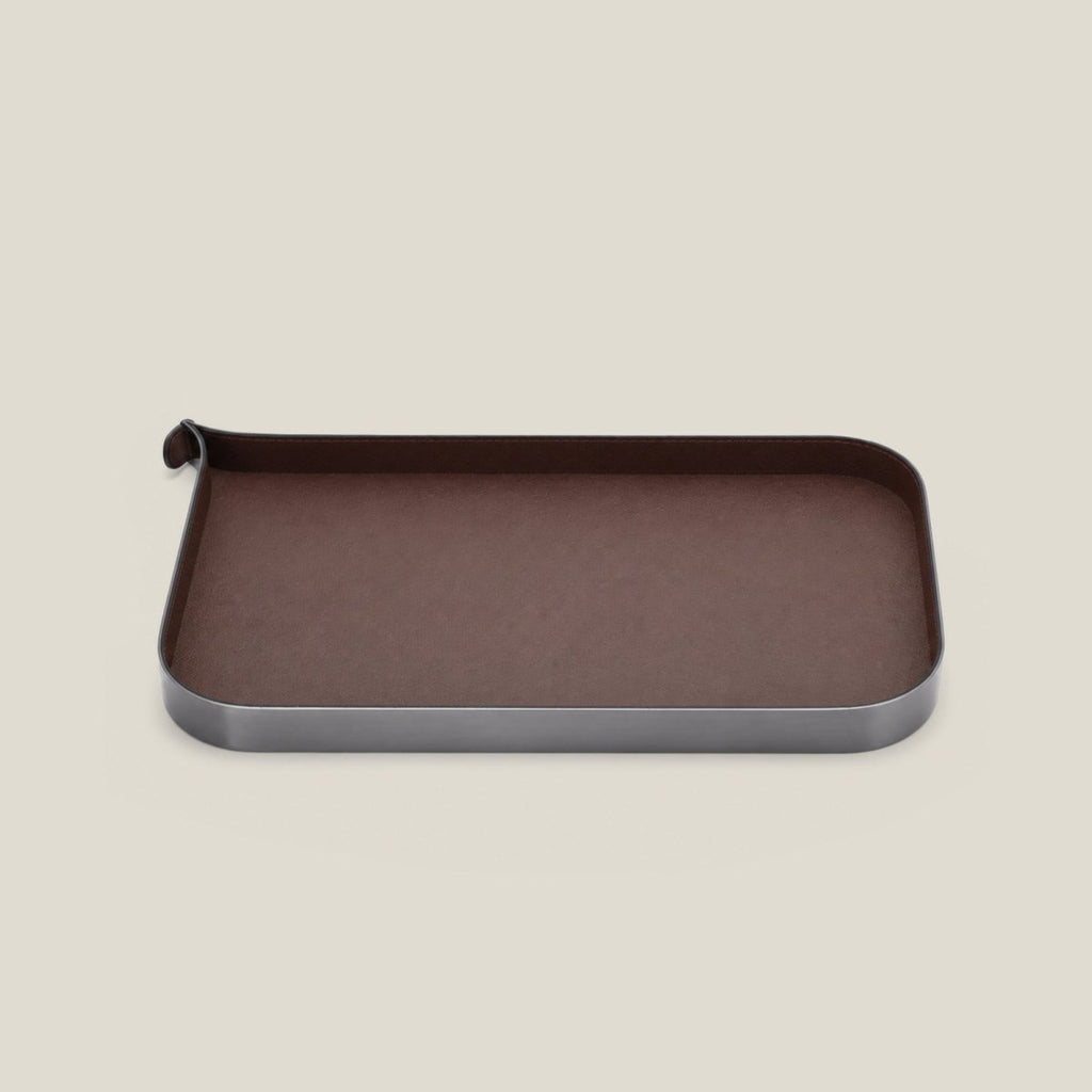 Organiser Tray Nordic Vanity/Serving Tray - Smoke Grey And Brown Small - Daamaira Home and Living Ltd