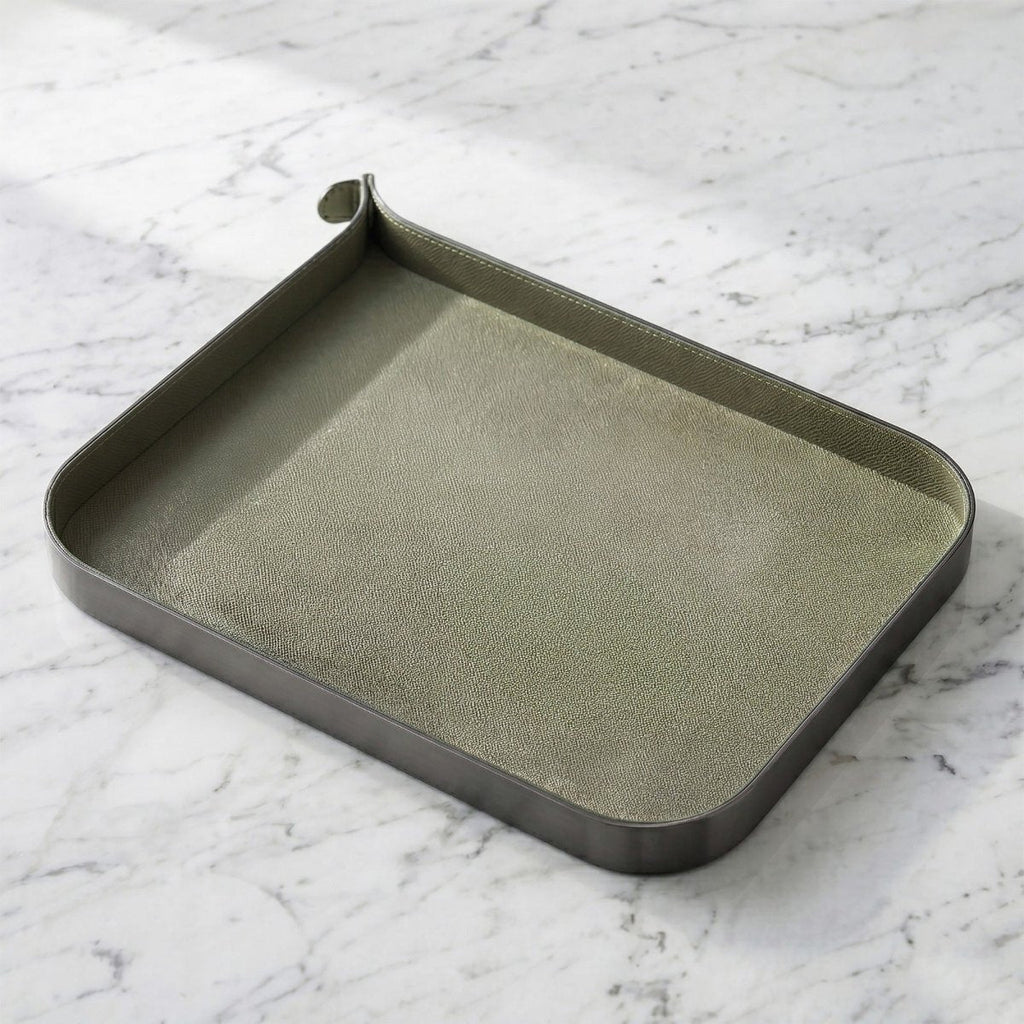 Organiser Tray Nordic Vanity/Serving Tray - Smoke Grey And Olive Green Small - Daamaira Home and Living Ltd