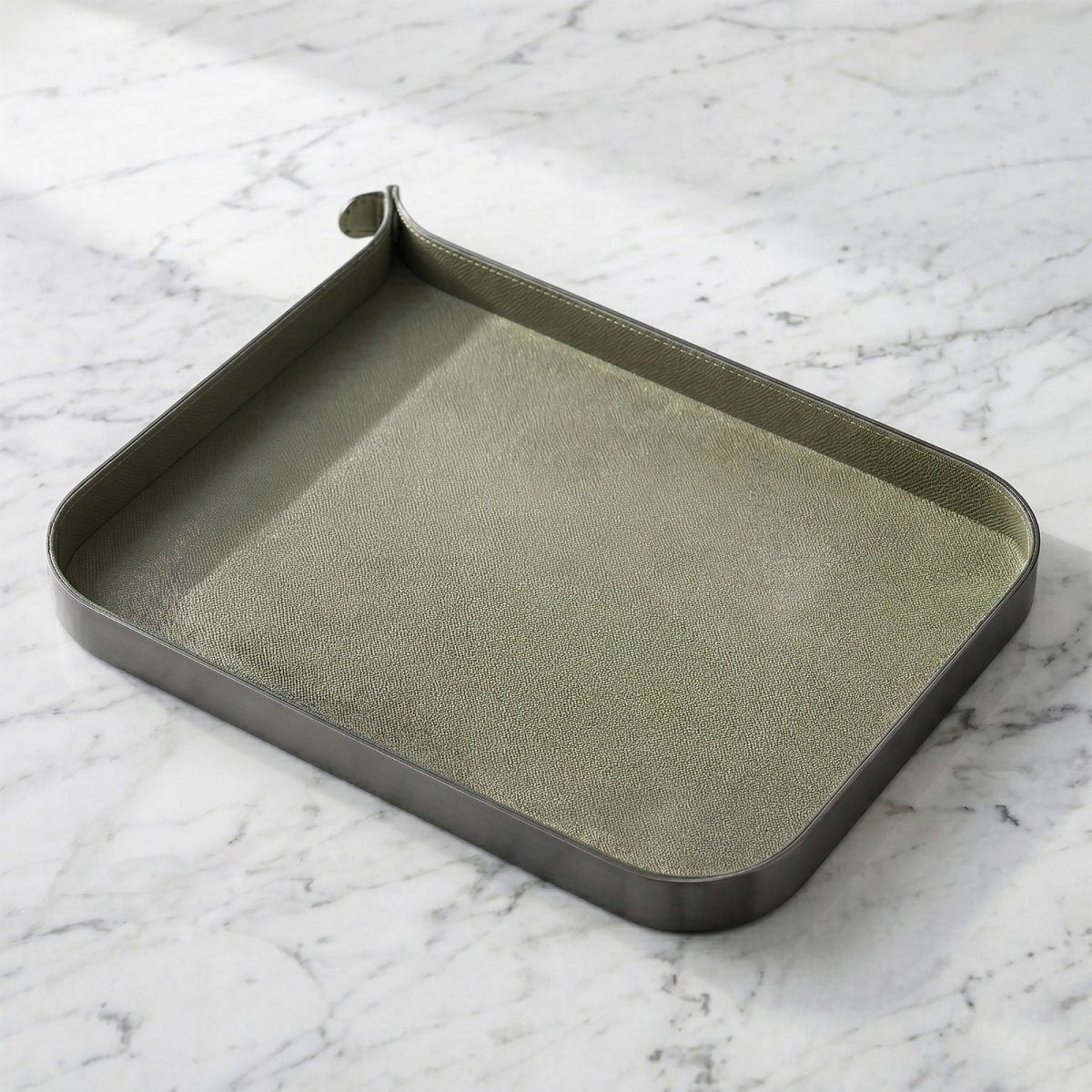 Organiser Tray Nordic Vanity/Serving Tray - Smoke Grey And Olive Green Small - Daamaira Home and Living Ltd