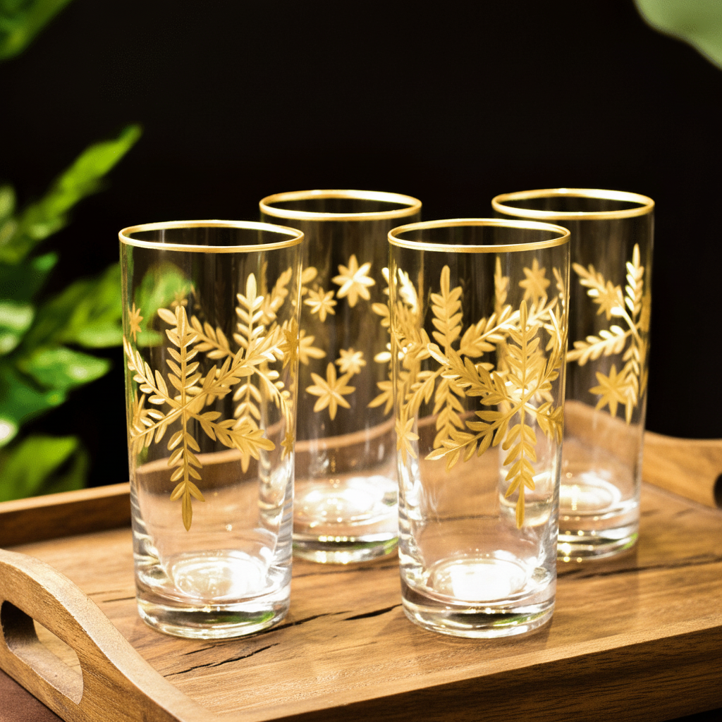 Drinking Glasses Paris Set Of 4 High Ball Glasses - Daamaira Home and Living Ltd