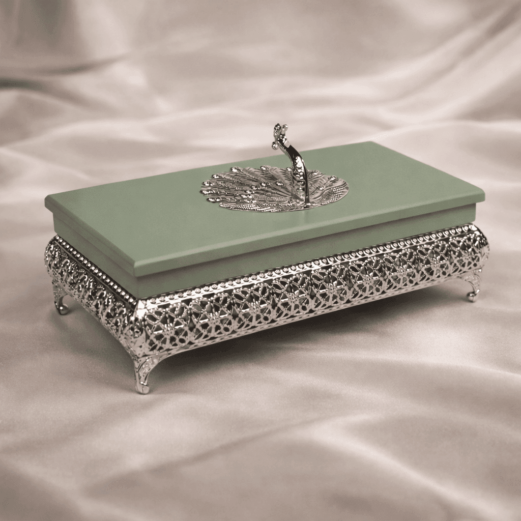 Peacock Dry Fruit Box with Lid - Daamaira Home and Living Ltd