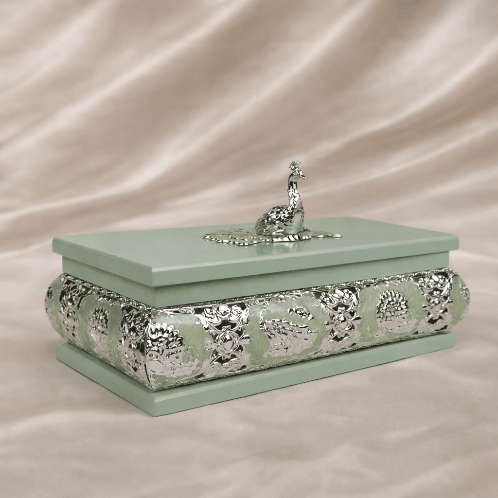 Peacock Enameled Box - Daamaira Home and Living Ltd