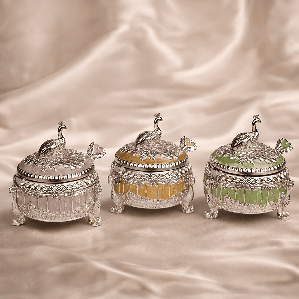 Peacock Jar Set with Serving Tray - Daamaira Home and Living Ltd