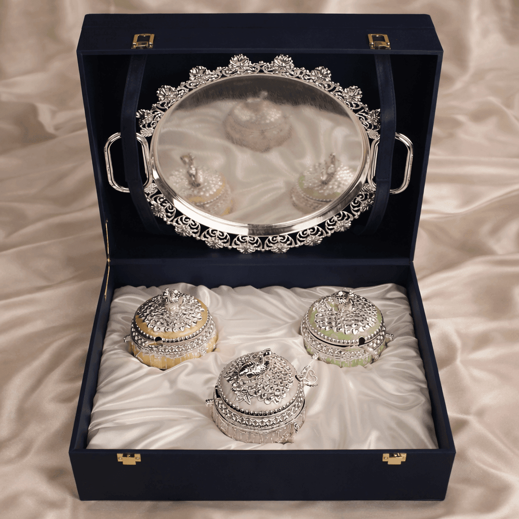 Peacock Jar Set with Serving Tray - Daamaira Home and Living Ltd