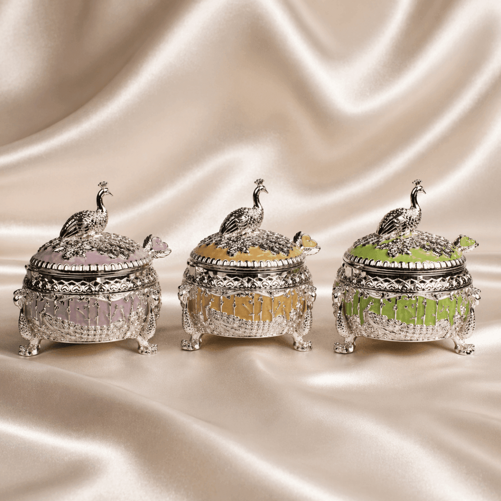 Peacock Jar Set with Serving Tray - Daamaira Home and Living Ltd