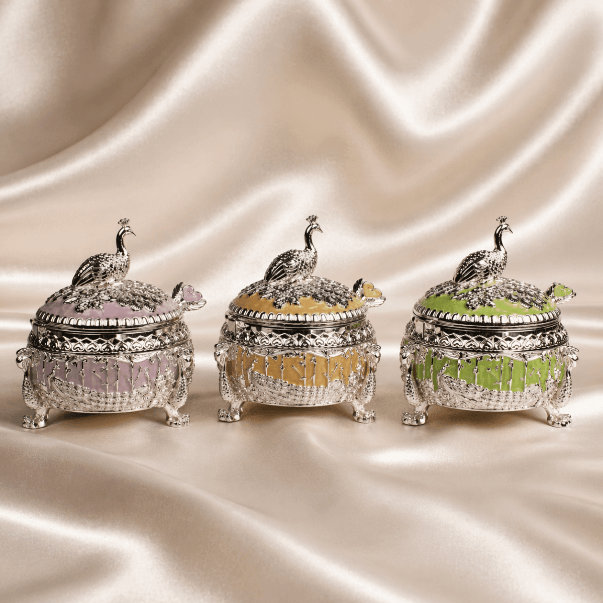 Peacock Jar Set with Serving Tray - Daamaira Home and Living Ltd