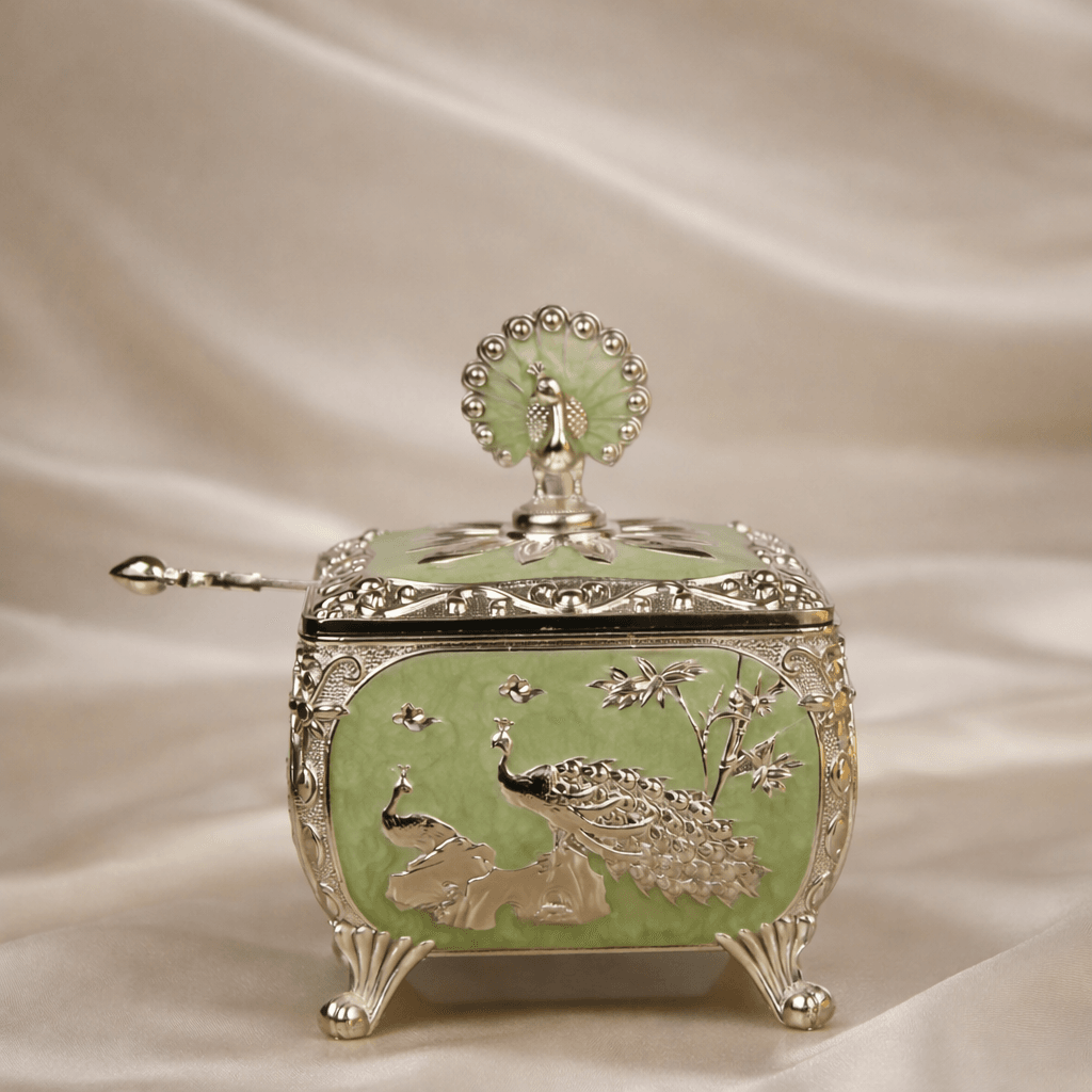 Peacock Sugar Pot with Spoon - Daamaira Home and Living Ltd