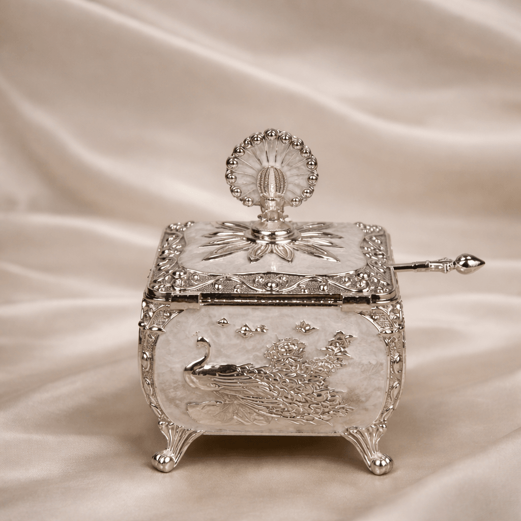 Peacock Sugar Pot with Spoon - Daamaira Home and Living Ltd