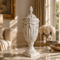 Sculptures & Figurines Pedestal Vase with Lid - Daamaira Home and Living Ltd