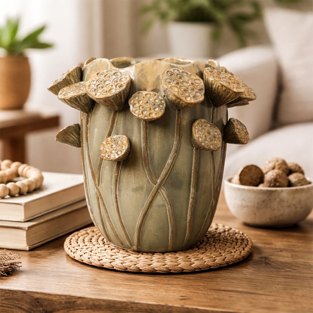 Sculptures & Figurines Reactive Glazed Vase - Small - Daamaira Home and Living Ltd