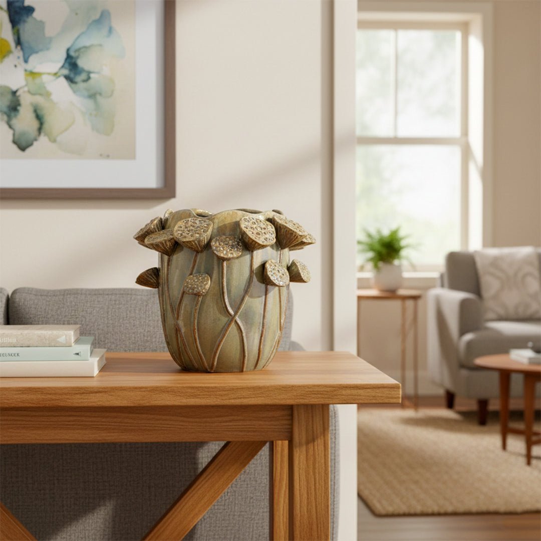 Sculptures & Figurines Reactive Glazed Vase - Small - Daamaira Home and Living Ltd