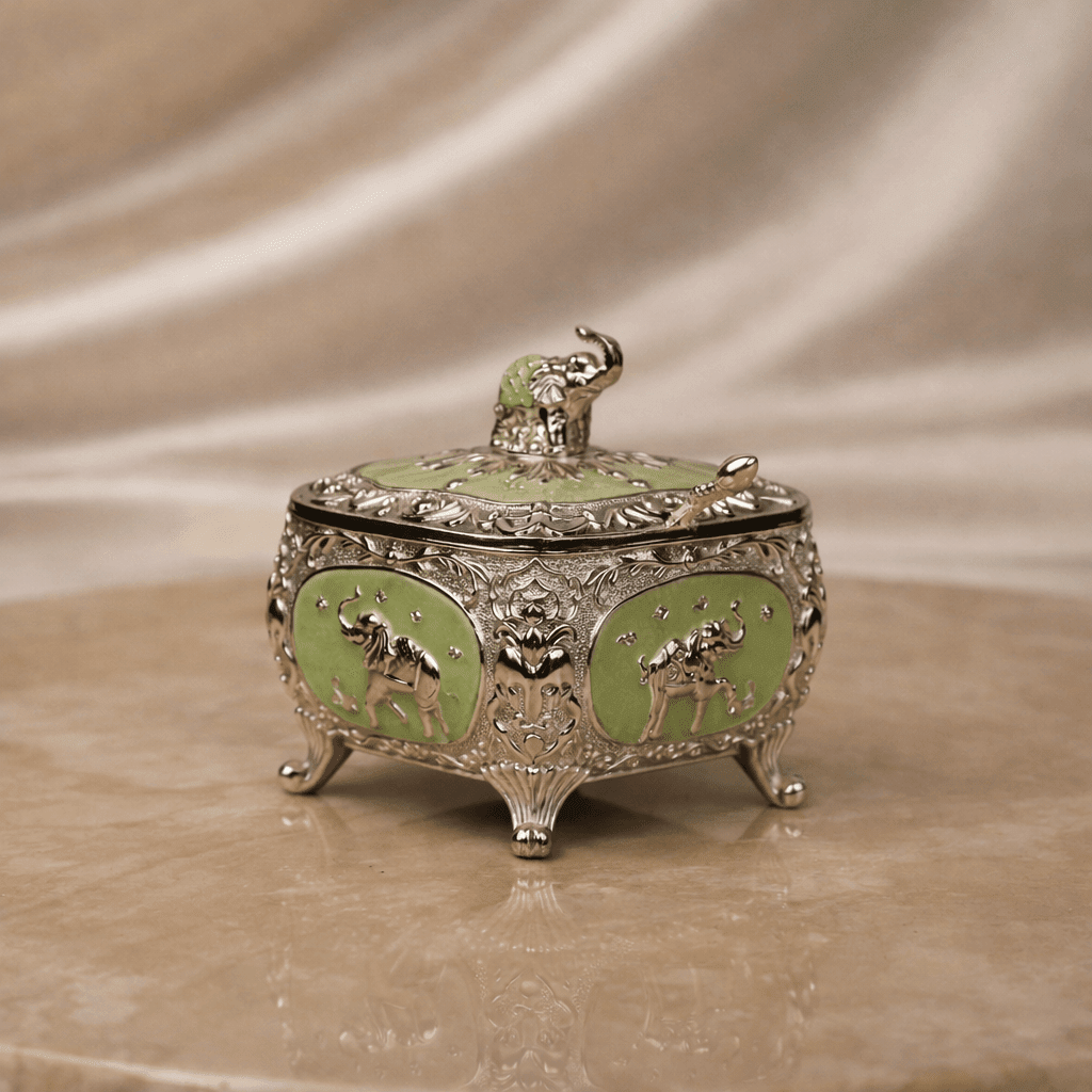 Royal Elephant Dry Fruit Storage Box (11 x 12 cm) - Daamaira Home and Living Ltd