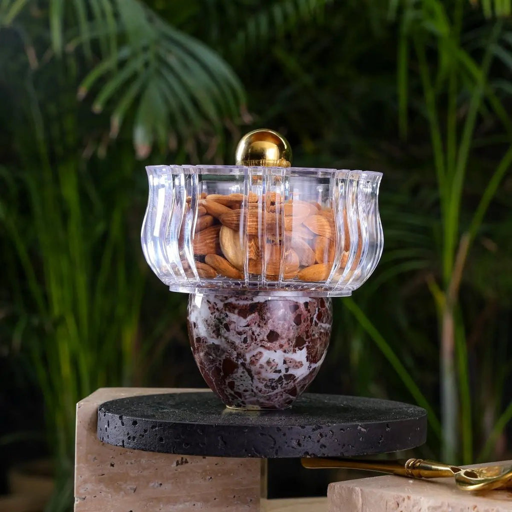 Sculptures & Figurines Royal Marble Nut Bowl - Wine - Daamaira Home and Living Ltd