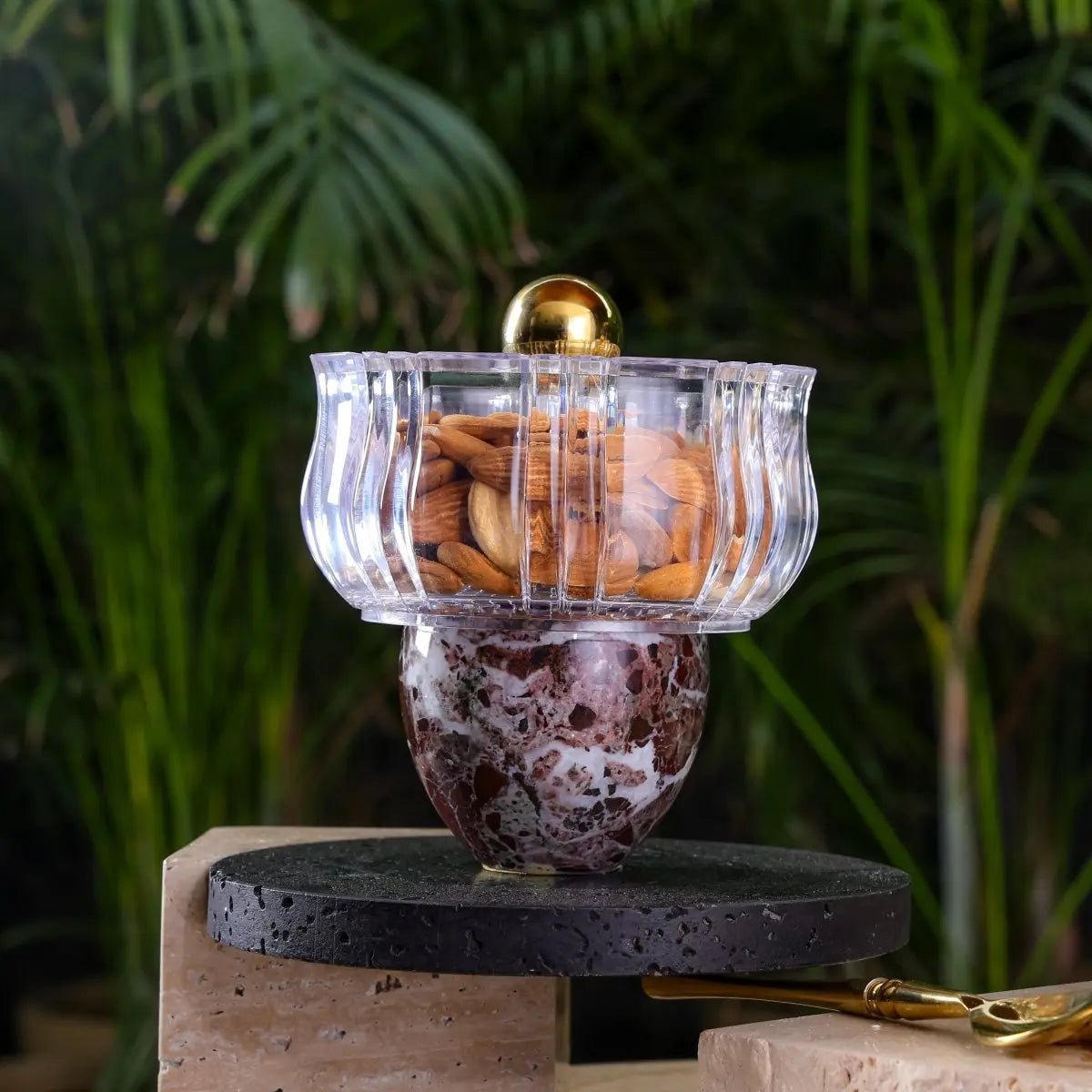 Sculptures & Figurines Royal Marble Nut Bowl - Wine - Daamaira Home and Living Ltd
