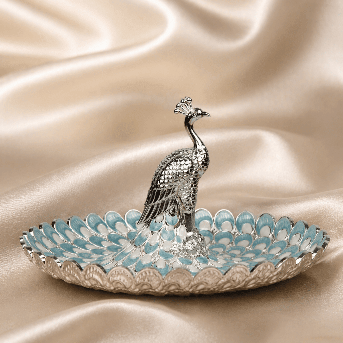 Royal Peacock Decorative Tray Big - Daamaira Home and Living Ltd