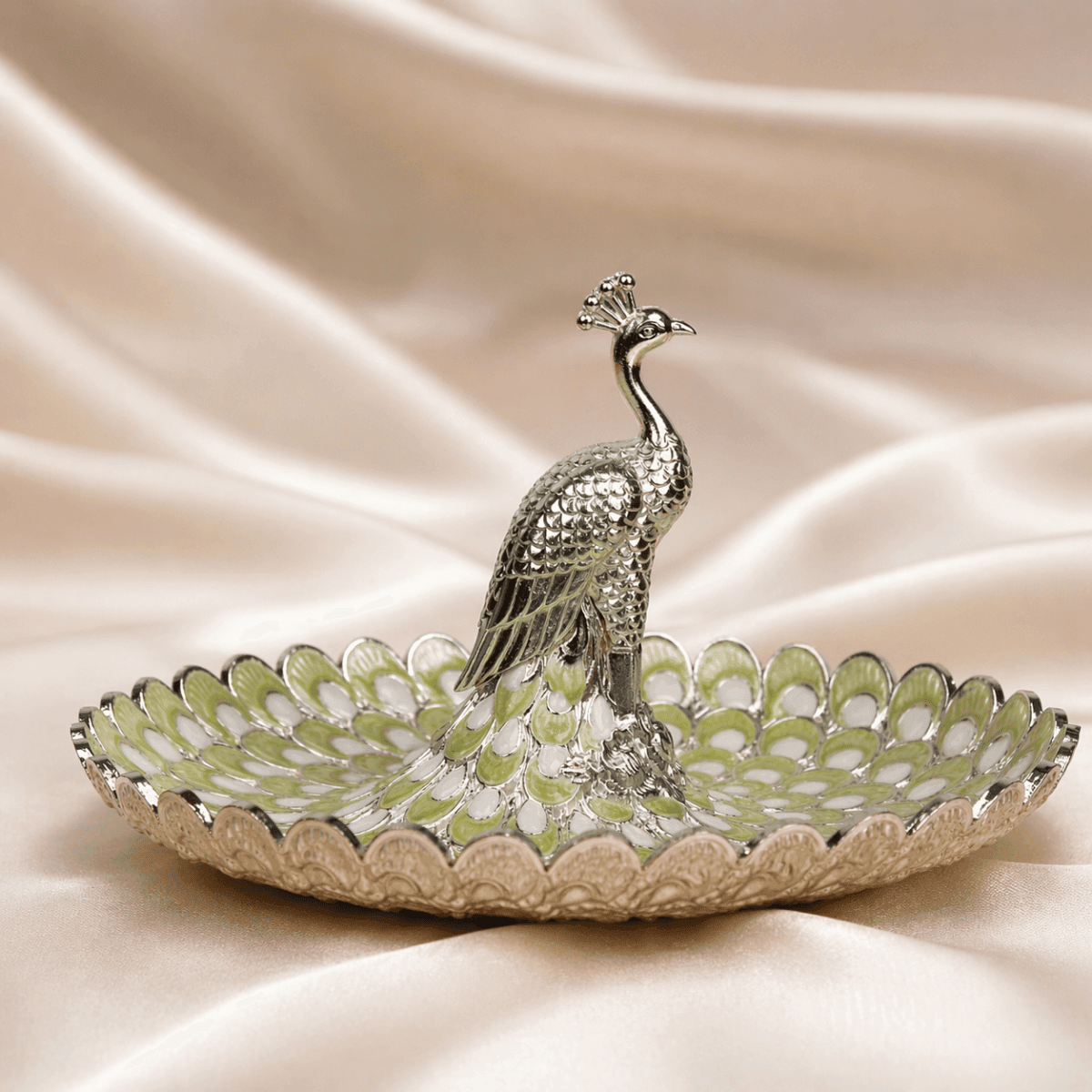 Royal Peacock Decorative Tray Big - Daamaira Home and Living Ltd