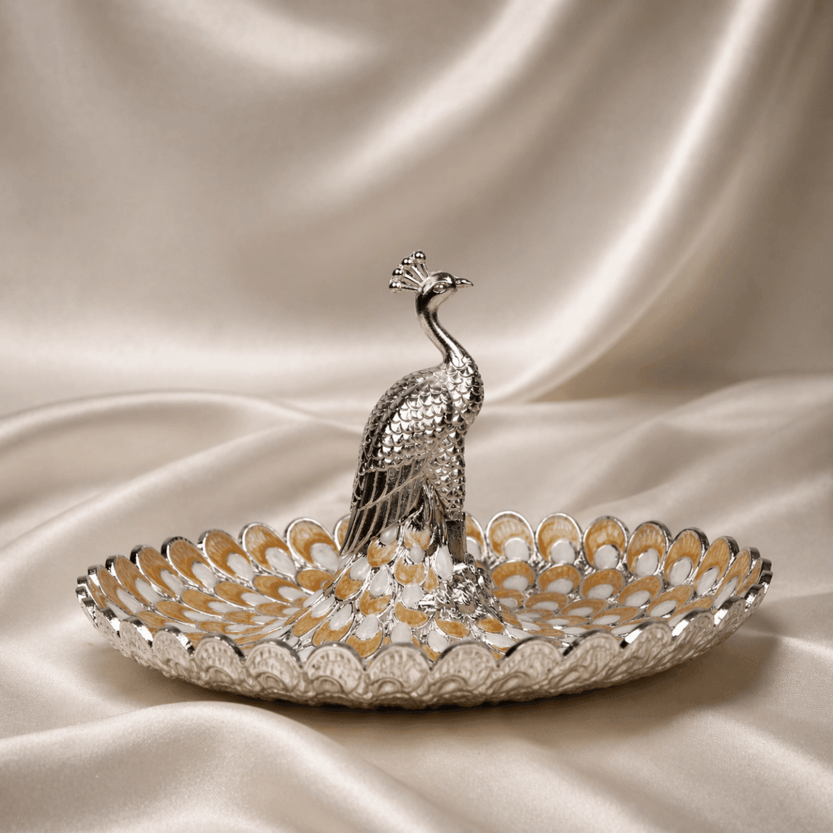 Royal Peacock Decorative Tray Big - Daamaira Home and Living Ltd
