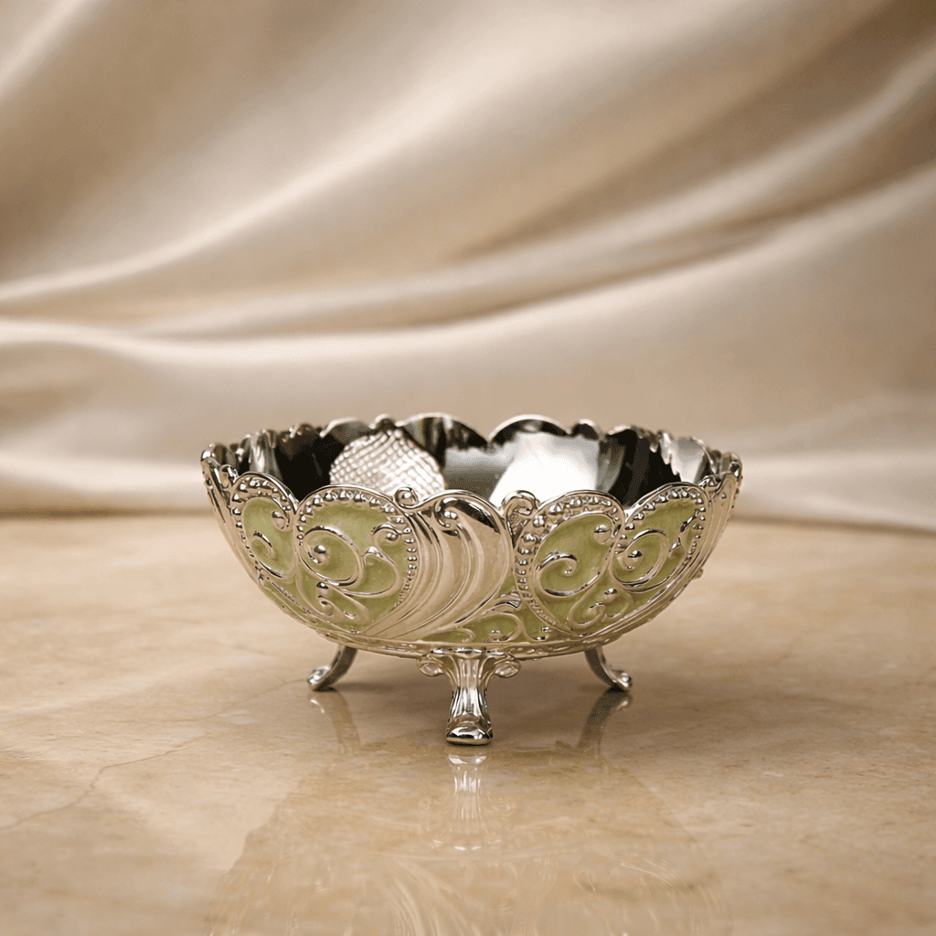 Royal Scroll Mini Dry Fruit Bowl (7.5 x 6.3 cm) - Daamaira Home and Living Ltd
