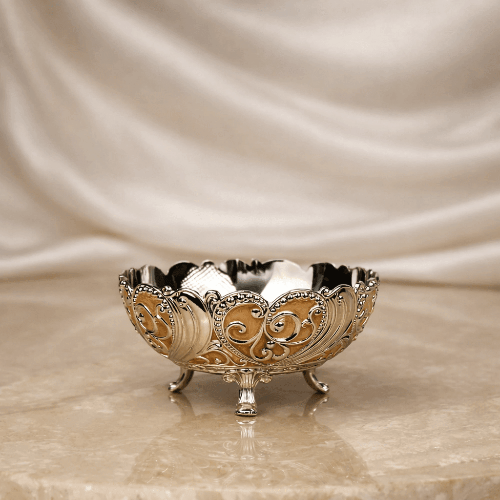 Royal Scroll Mini Dry Fruit Bowl (7.5 x 6.3 cm) - Daamaira Home and Living Ltd