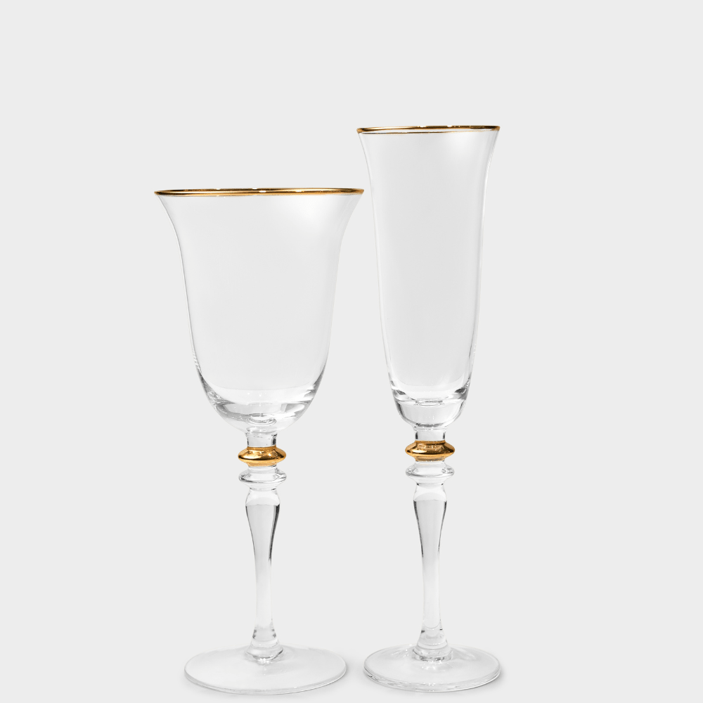Drinking Glasses Royale Set Of 4 Champagne Flutes with Gift Box - Daamaira Home and Living Ltd
