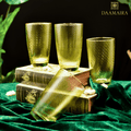 Drinking Glasses Shade Set Of 4 High Ball Glasses Green Hues - Daamaira Home and Living Ltd